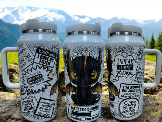 🐲🔥  64oz "Sarcastic Dragon"64oz  Quencher Unleash the sarcasm