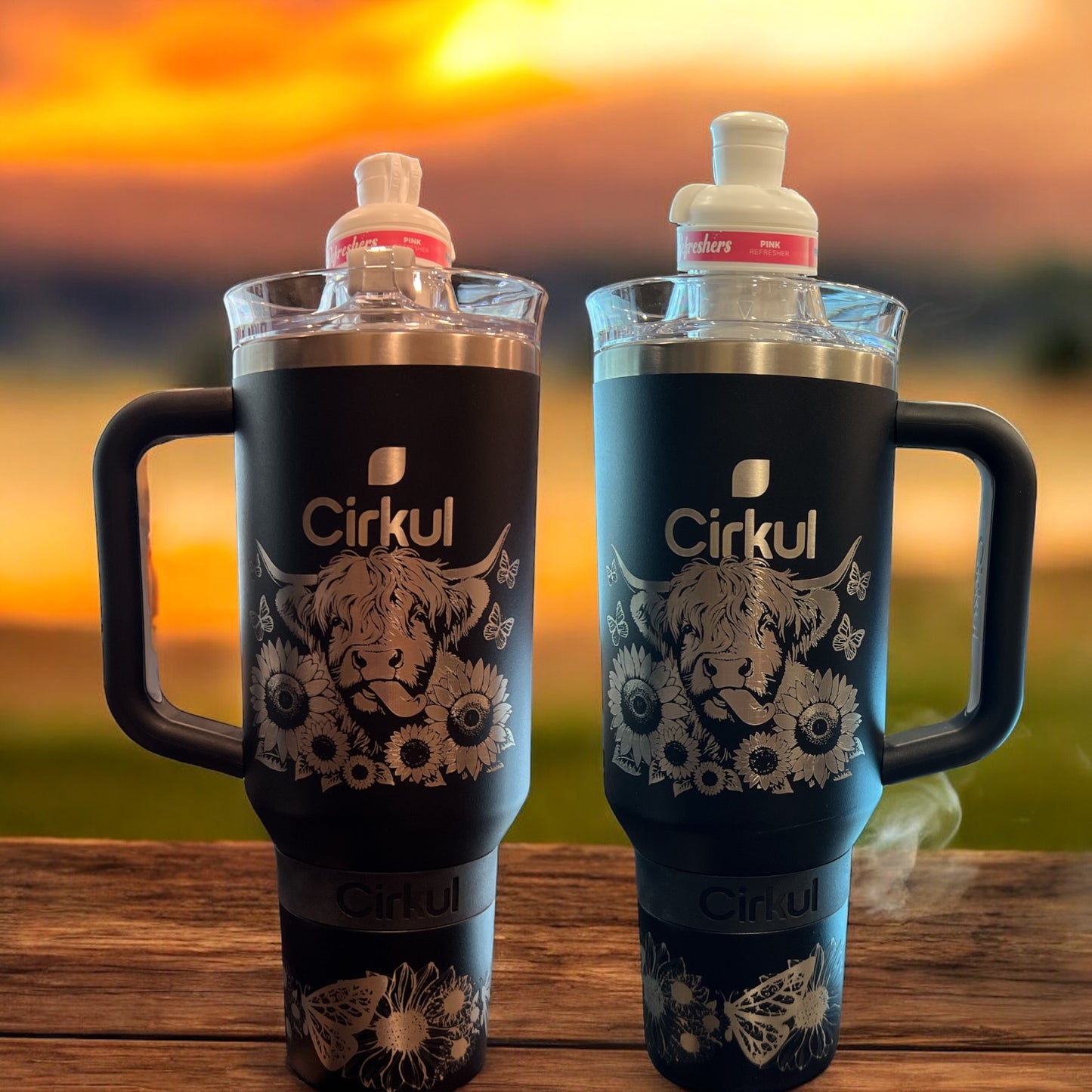 Cirkul Cow Engraved 40oz All Day Straw Sip Stanley Style.