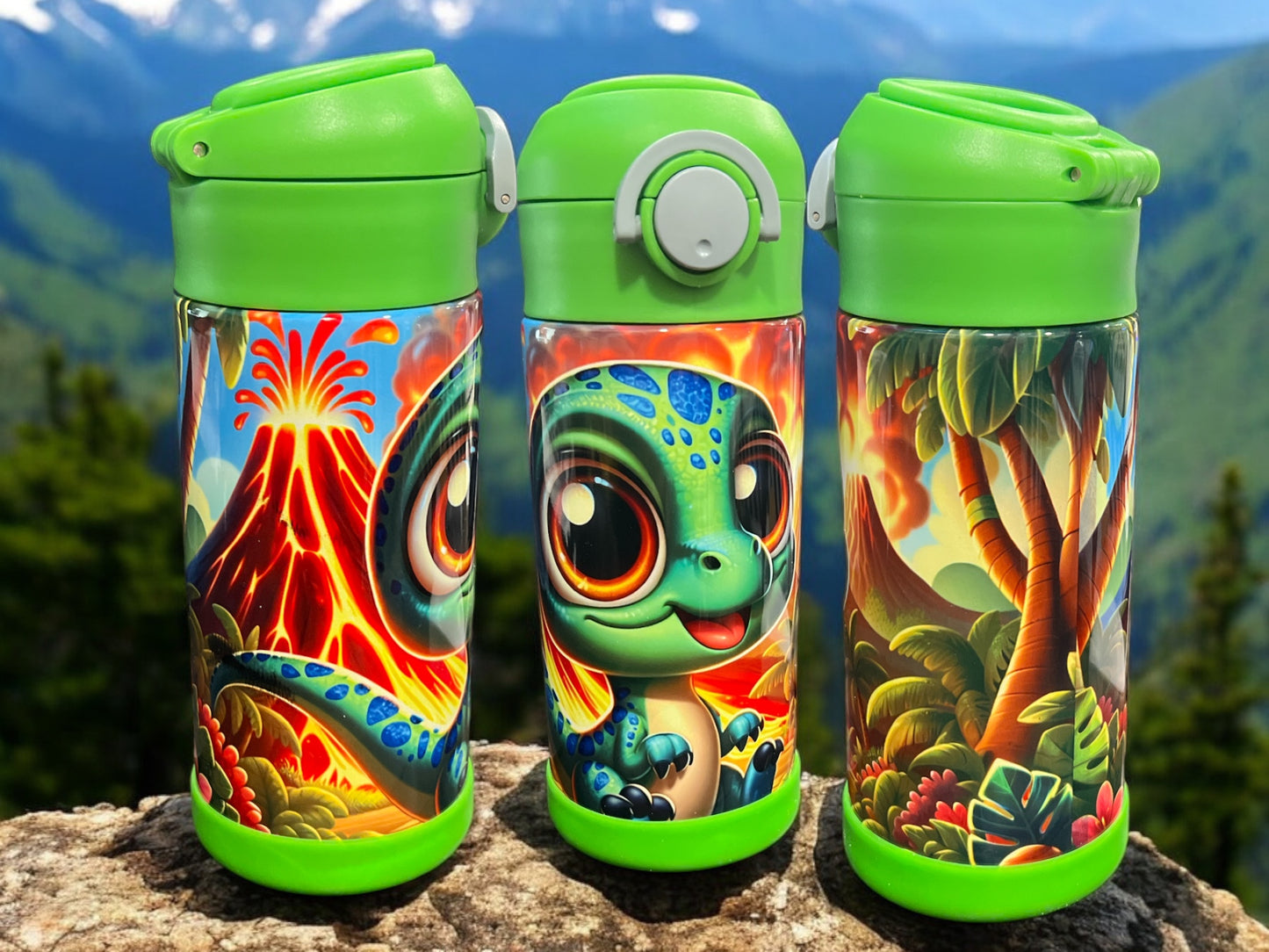 12oz kids water bottles -Cute dinosaur