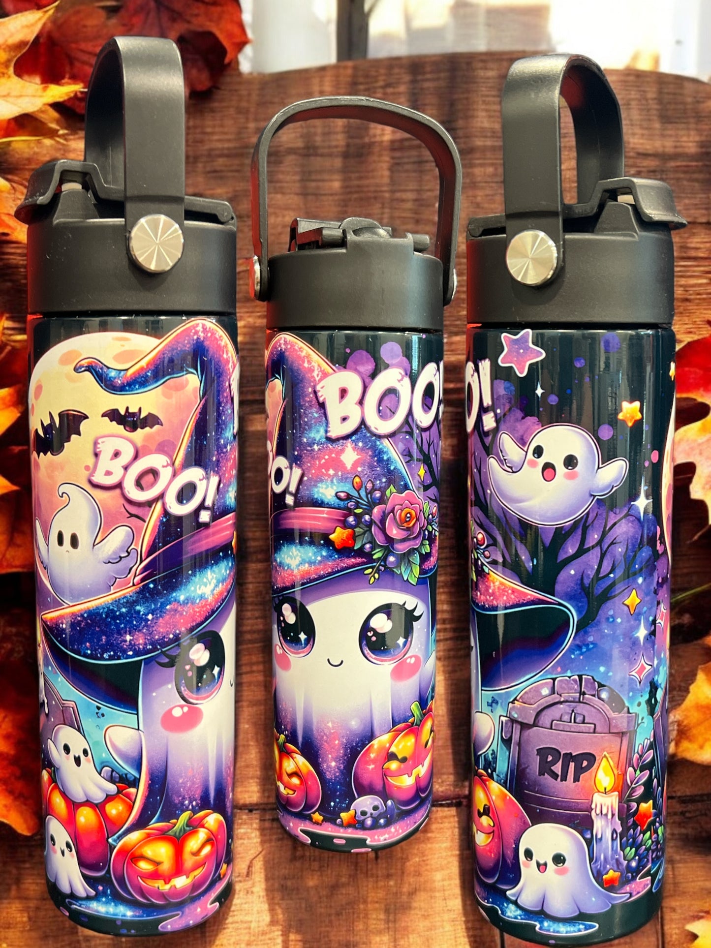 20oz Water Bottles - Cute Ghost Halloween  Water Bottle/Tumbler/Coffee Tumbler