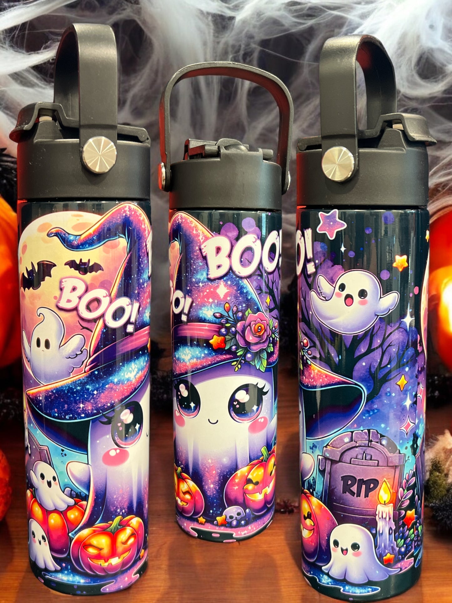 20oz Water Bottles - Cute Ghost Halloween  Water Bottle/Tumbler/Coffee Tumbler