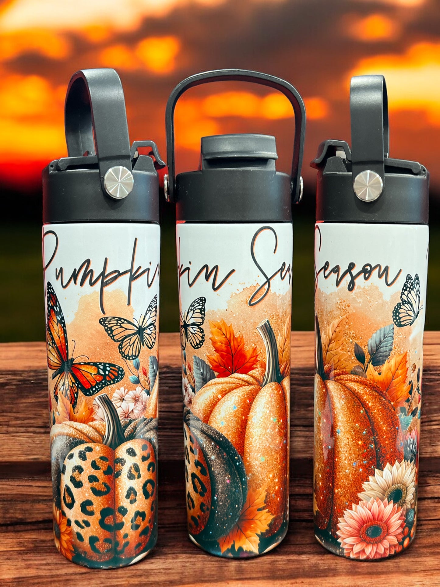 20oz Water Bottles - Fall Pumpkin Water Bottle/Tumbler/Coffee Tumbler