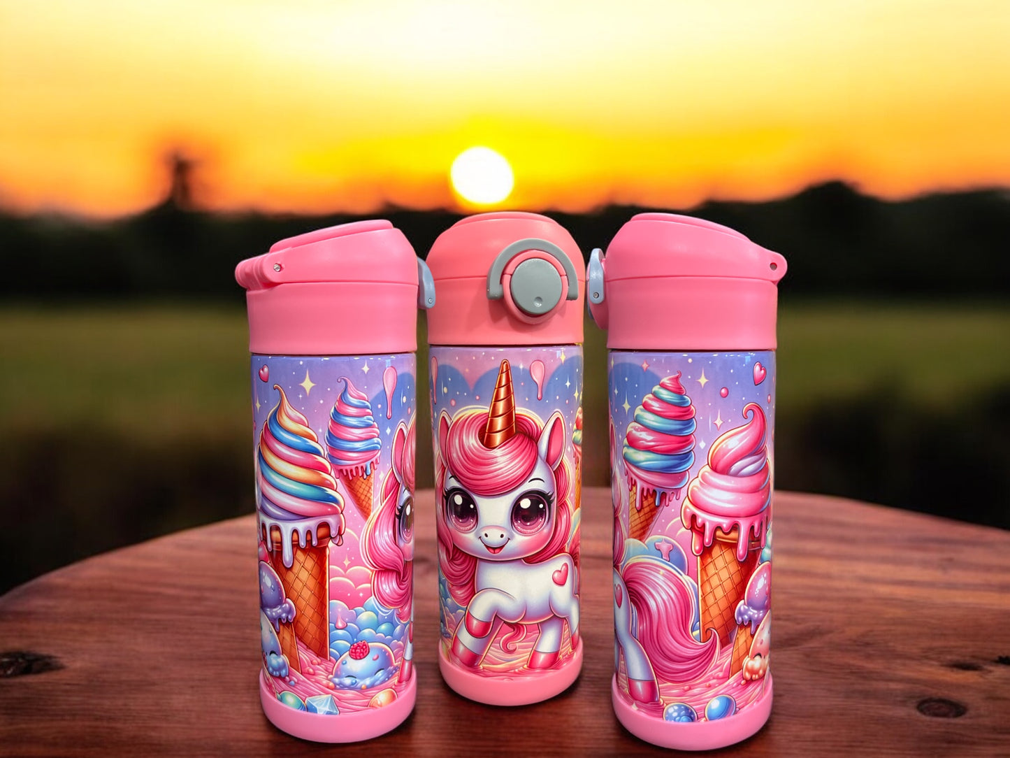 12oz kids water bottles -Pink Unicorn