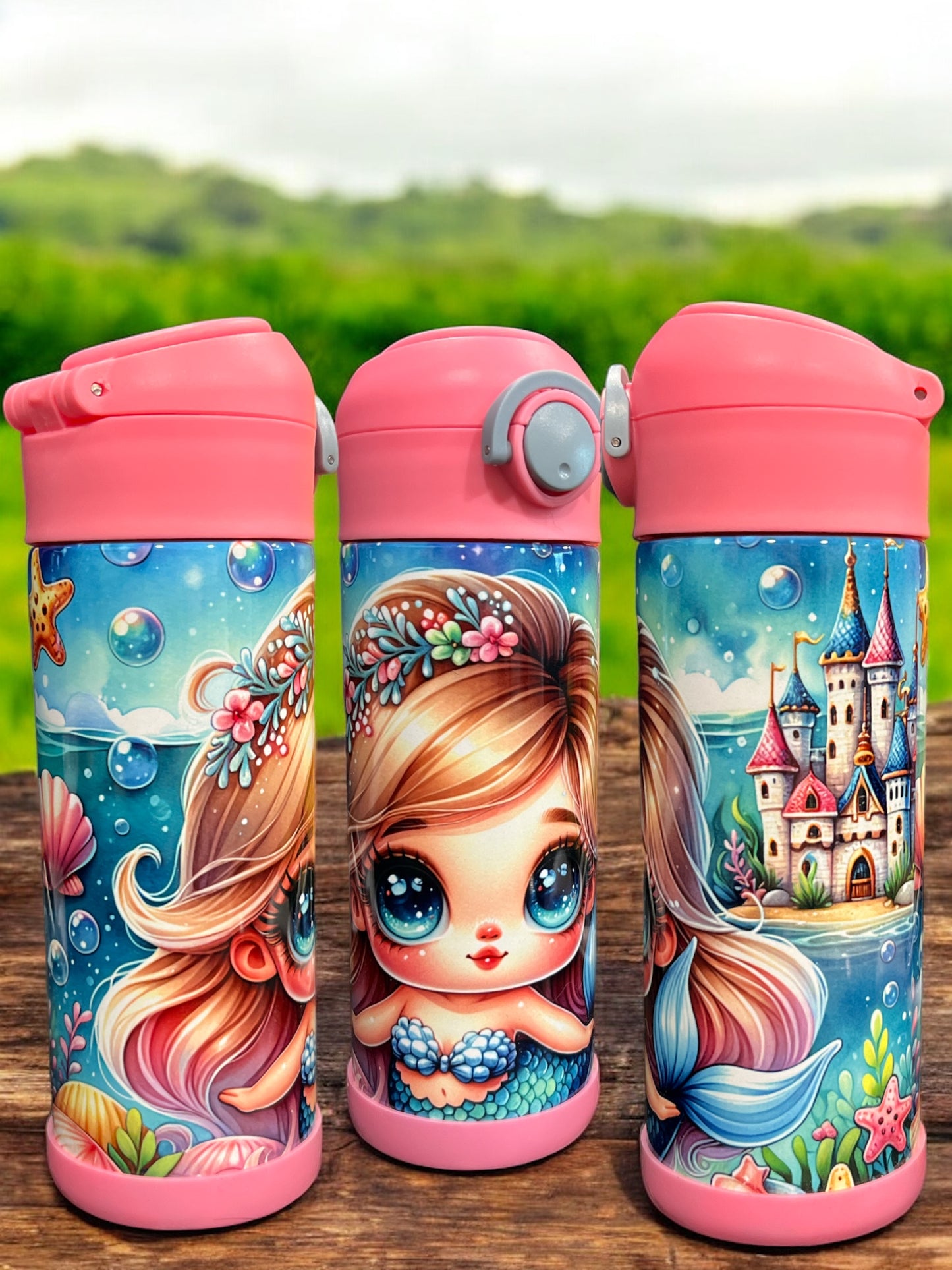 12oz kids water bottles -Mermaid