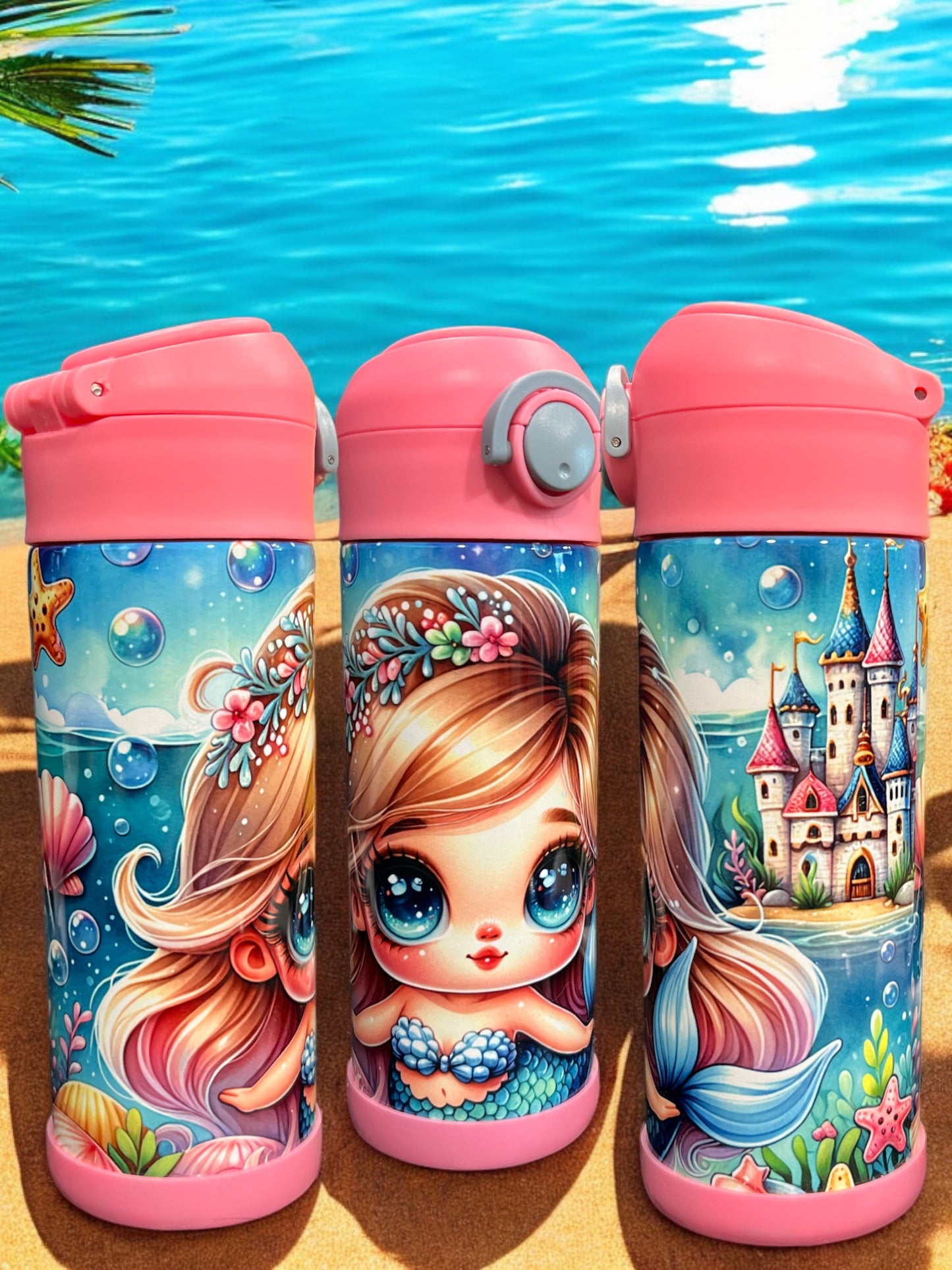 12oz kids water bottles -Mermaid