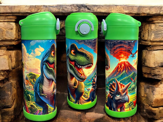 12oz kids water bottles - Large Dinosaurs