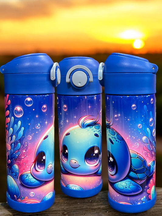 12oz kids water bottles -Cute Blue Whale