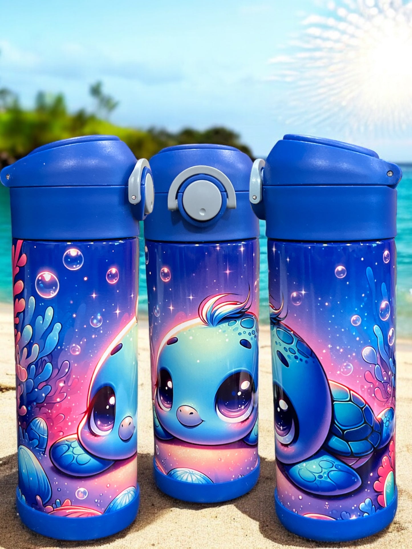 12oz kids water bottles -Cute Blue Whale