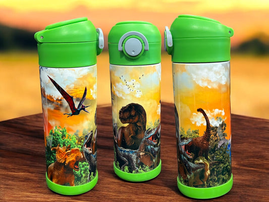 12oz kids water bottles -Dinosaur