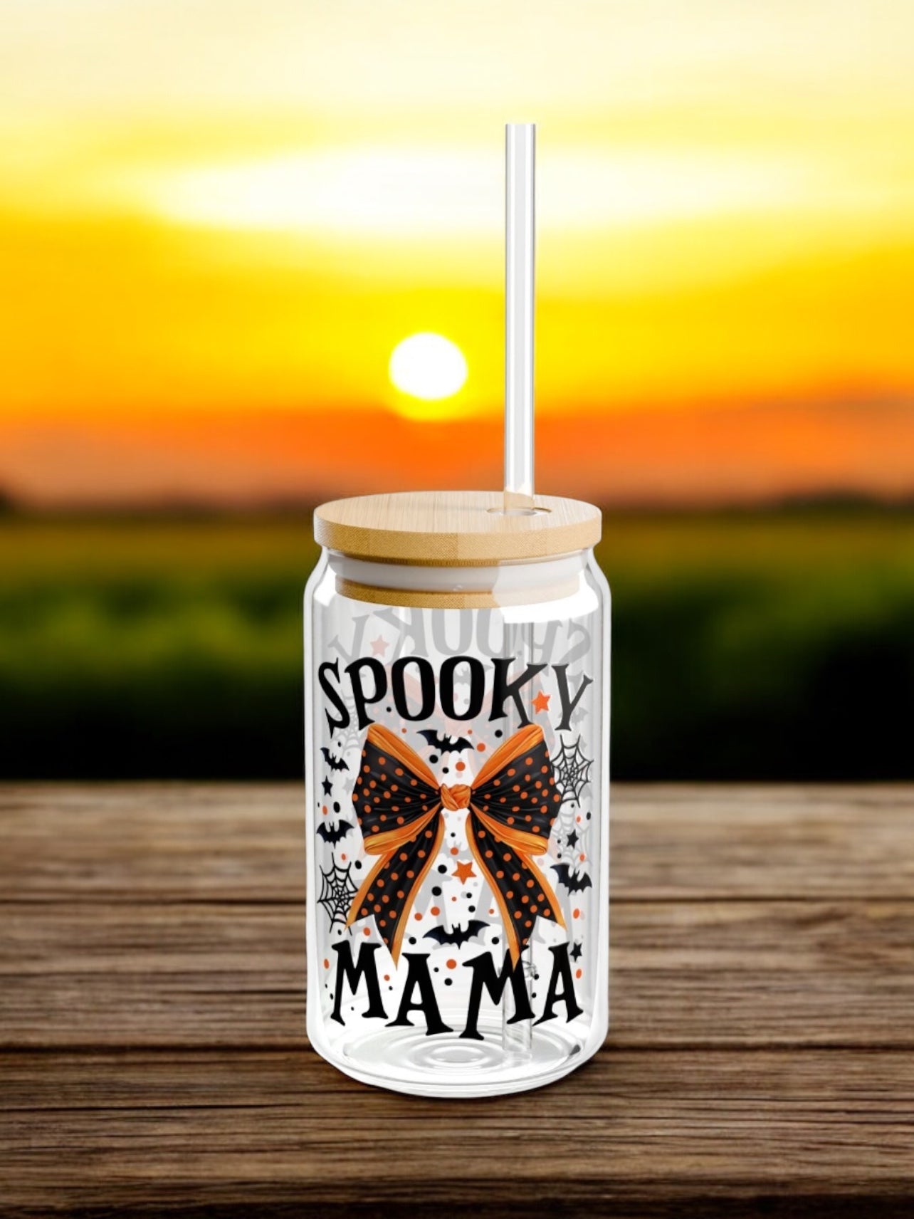 Spooky Mama Halloween Sipper Glass, 16oz