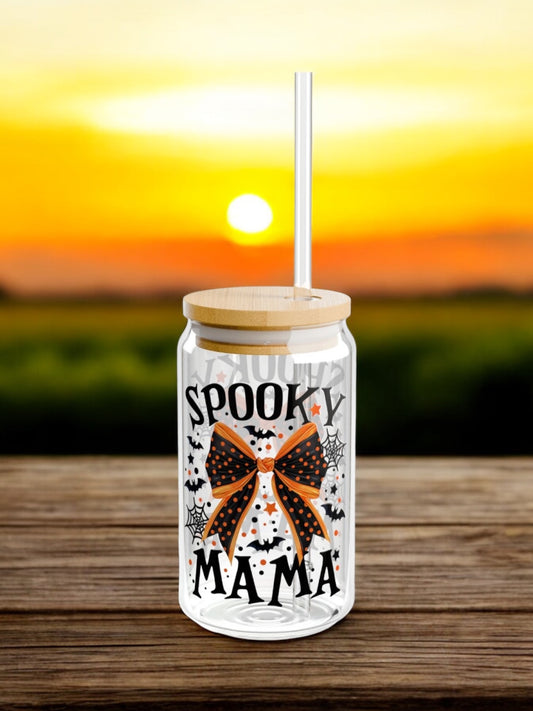 Spooky Mama Halloween Sipper Glass, 16oz