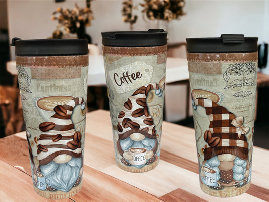 20oz Coffee Travel Tumbler with dual lids - gnomes coffee