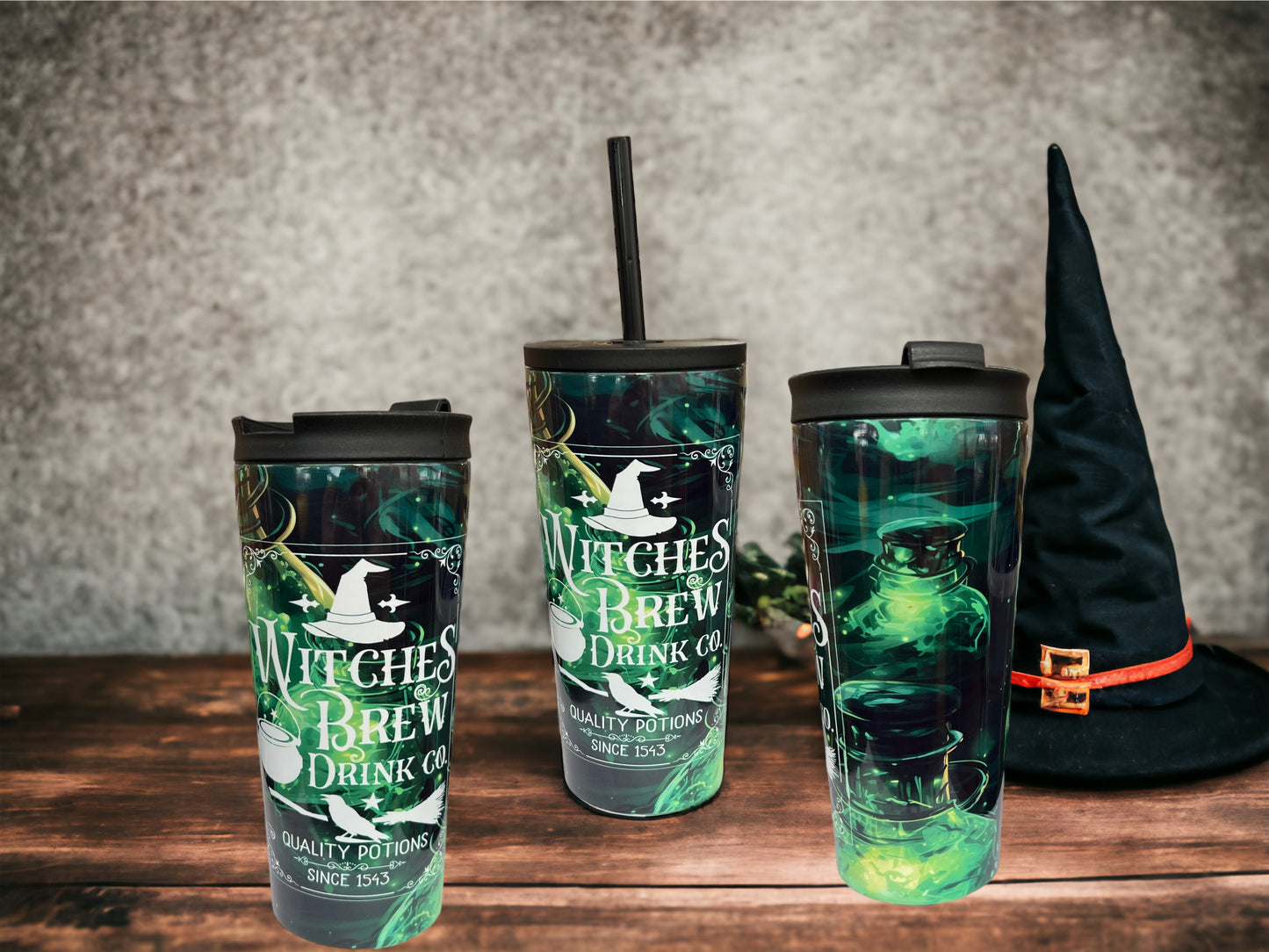 20oz Coffee Travel Tumbler with dual lids - Halloween witches brew