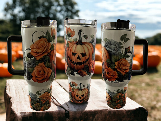 40oz Stanley Style Thirst Quencher Tumblers -Halloween pumpkins