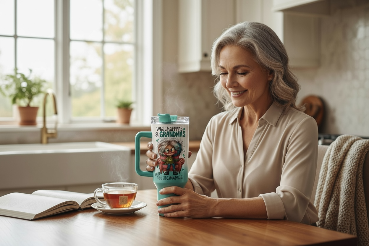 40oz “What Happens at Grandma’s” Thirst Quencher – Stanley Dupe Travel Cup