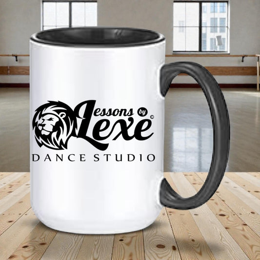 15 oz Ceramic Coffee Mug – “Lexe Dance Studio” Logo