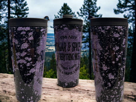 20oz Coffee Travel Tumbler with dual lids - Im not sugar and spice and everything nice I am sage and hood and wish a motherfucker would