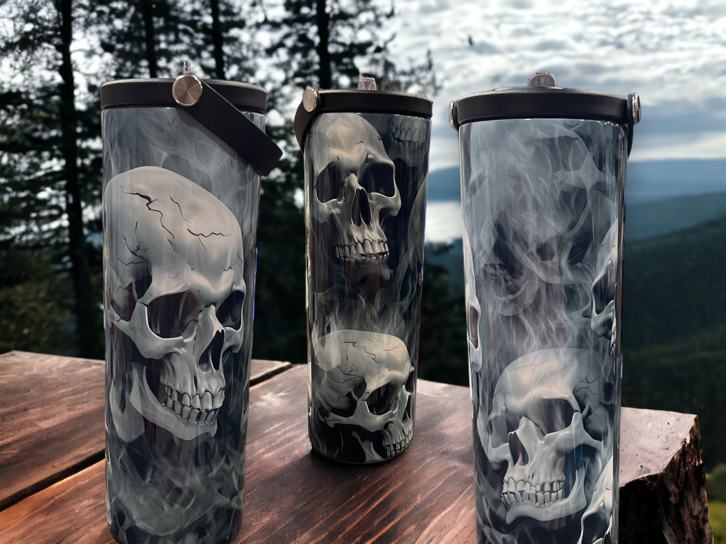 20oz Water Bottles - Skulls