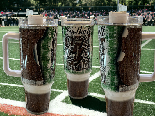 40oz Stanley Style Thirst Quencher Tumblers -Football Mom