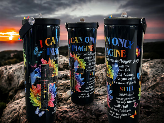 20oz Water Bottles - Faith I can only imagine color cross