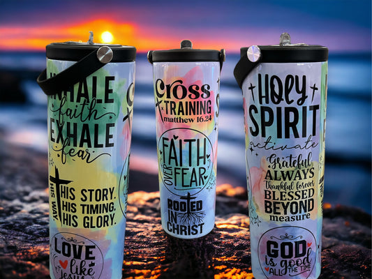 20oz Water Bottles- Faith over Fear/Rooted in Christ