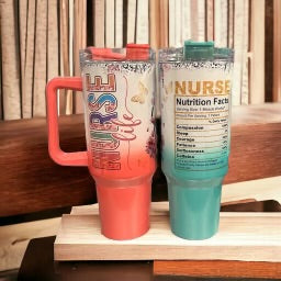 40oz Stanley Style Thirst Quencher Tumblers - Nurse holographic shimmer