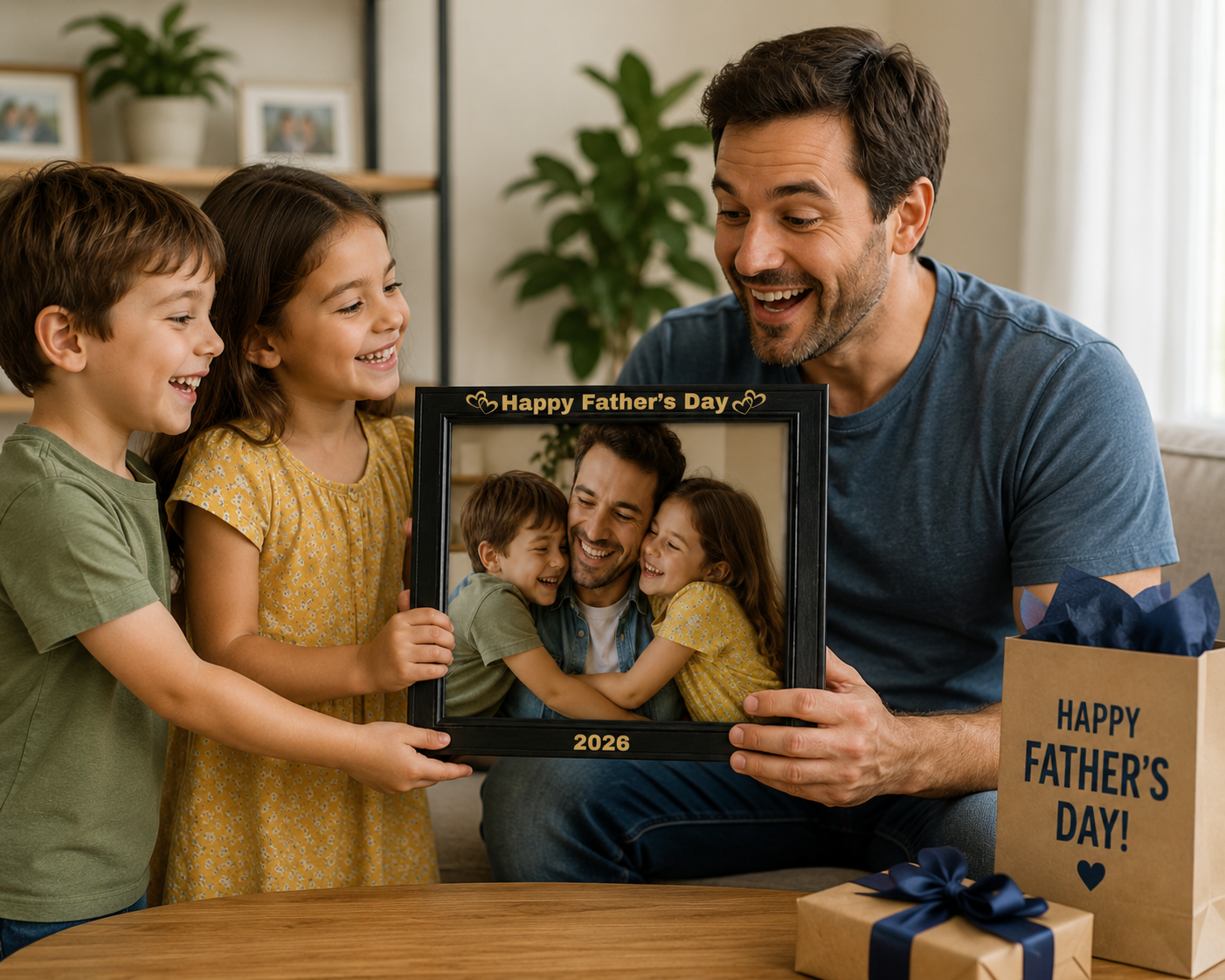 Personalized Engraved Father’s Day Photo Frame – Custom Keepsake Gift for Dad