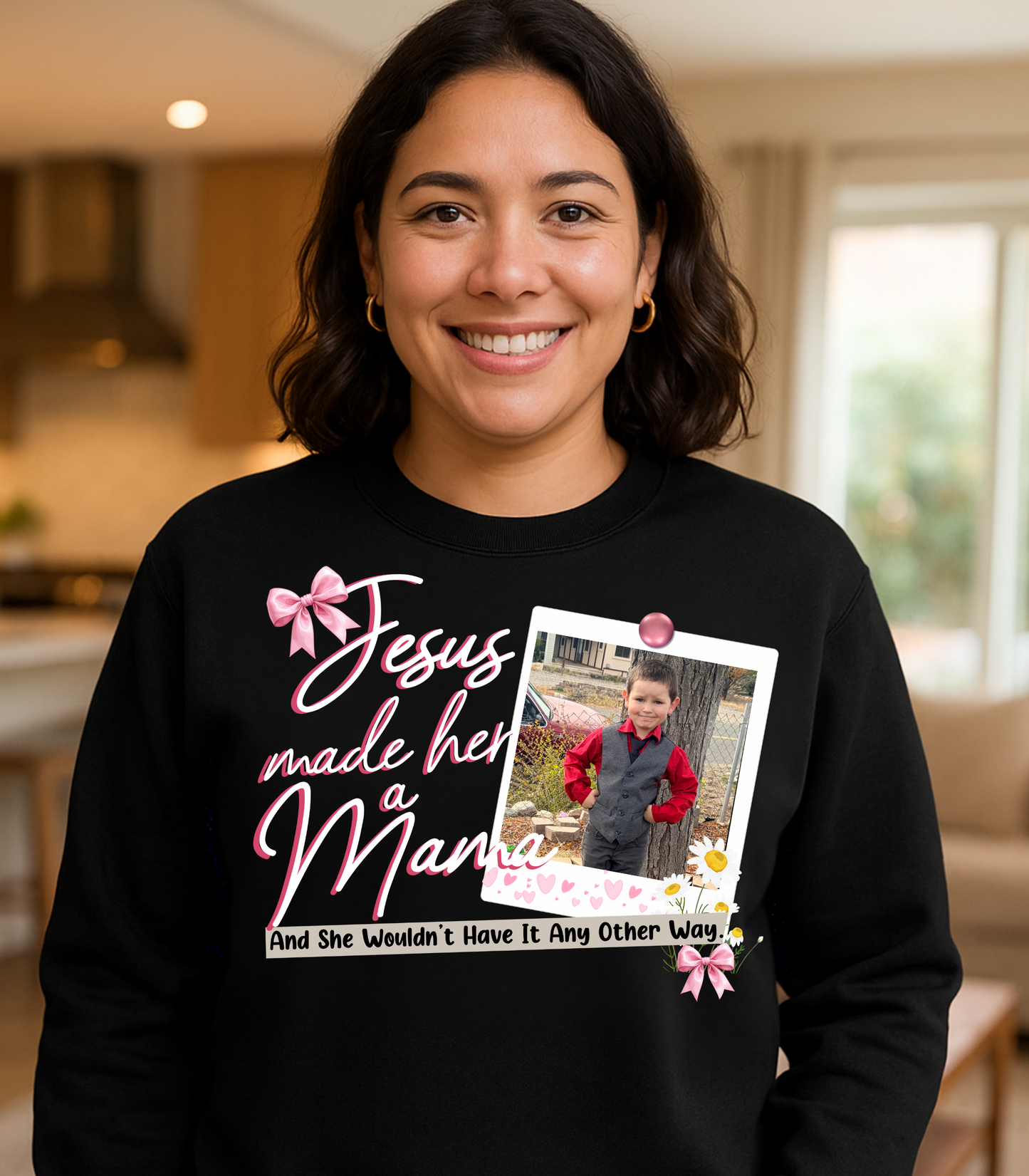 🎄Custom Christian Mom Sweatshirt or T-Shirt – Personalized Photo Mama Grandma Shirt – Faith-Based Mother’s Day & Christmas Gift