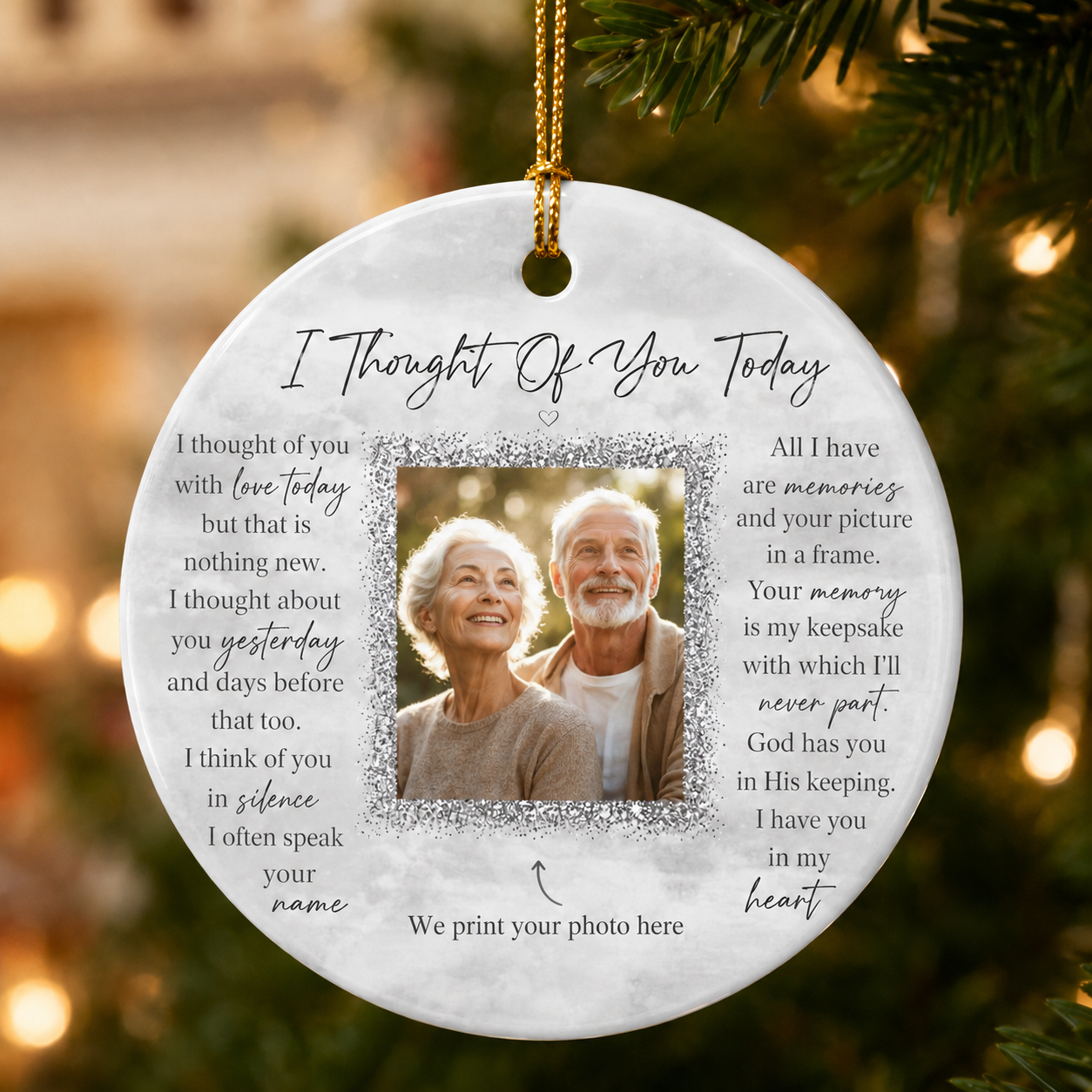 Personalized Memorial Photo Ornament | Ceramic Sympathy Gift