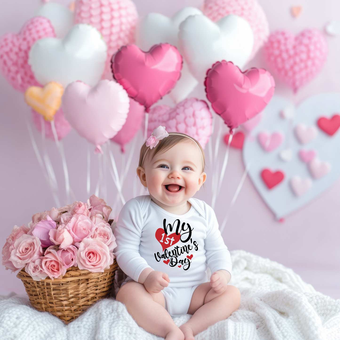 My First Valentines Day- Red Hearts