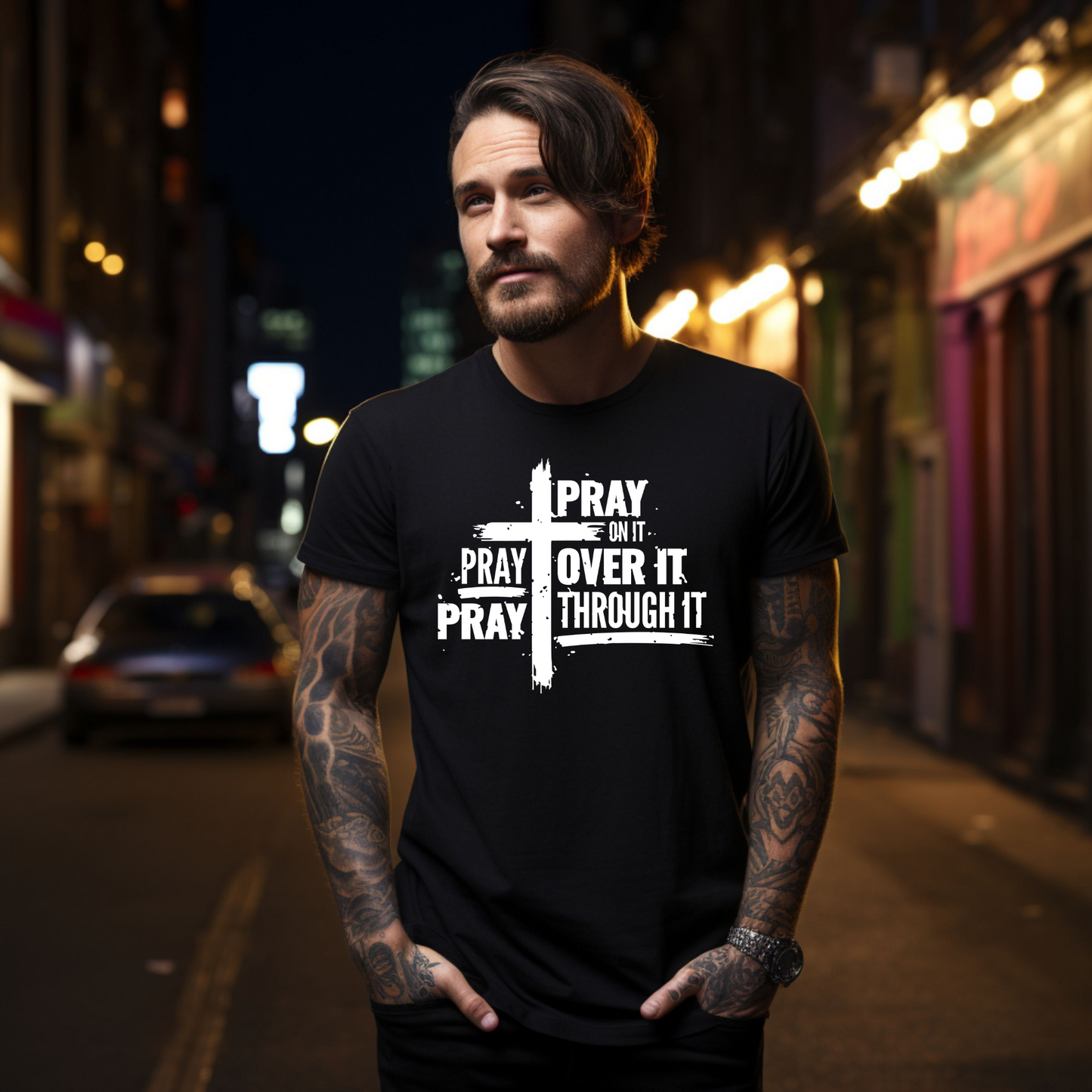 Pray Over it Pray Thru It- Christian/Faith T-Shirt, Hoodie