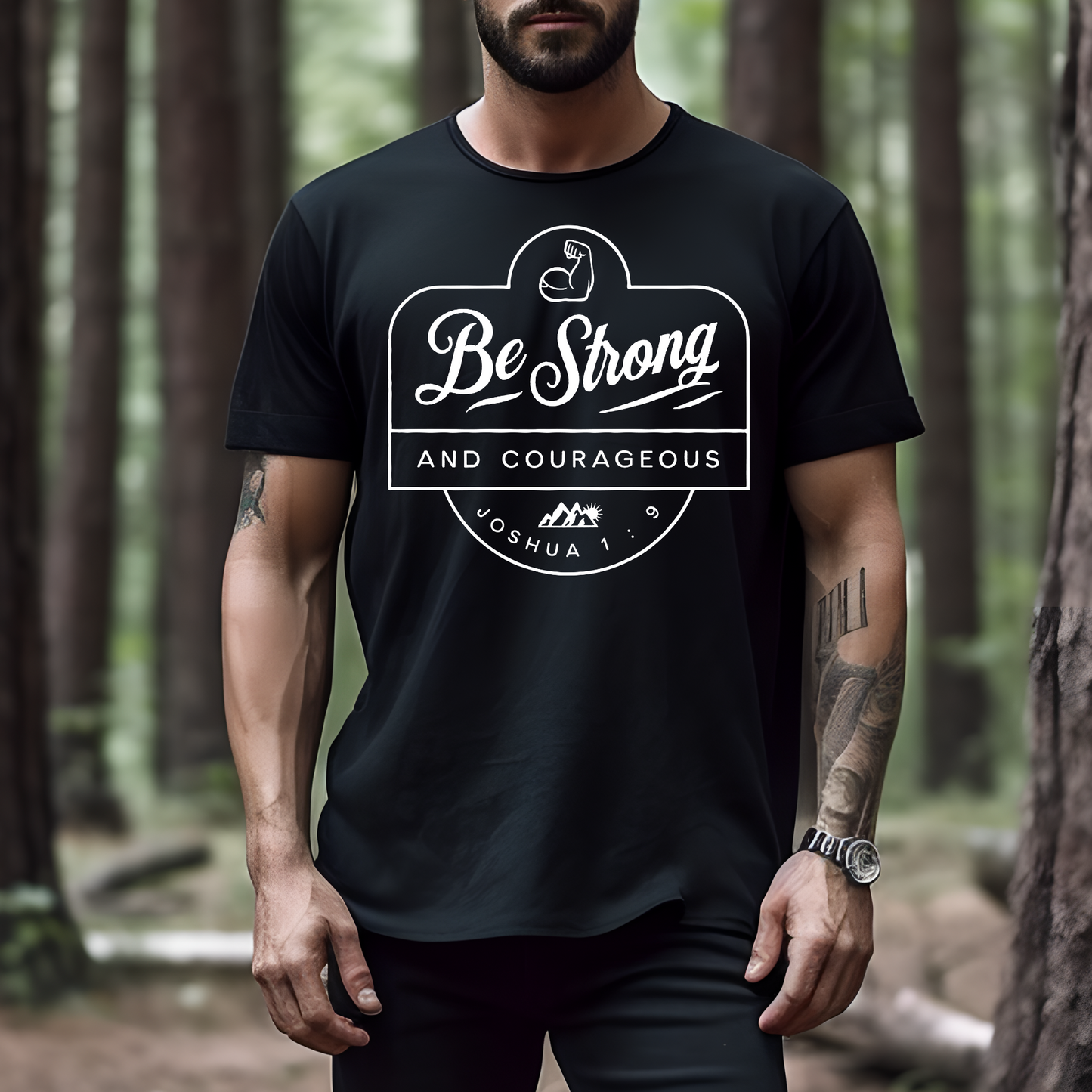 Be Strong and Courageous (Joshua 1:9) -T-Shirt