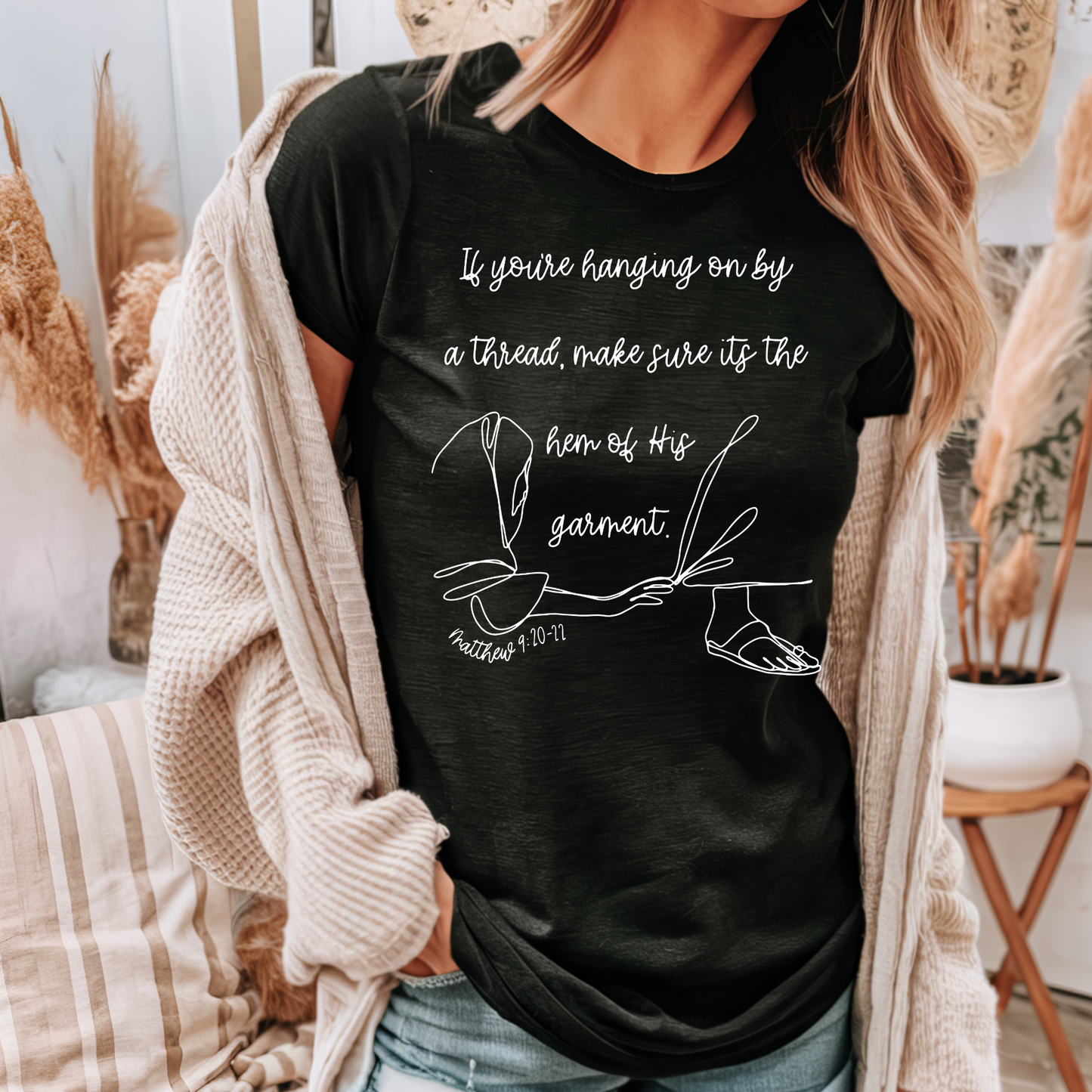 Hem of His Garment – Trendy Christian Shirt | Matthew 9:21 Bible Verse Tee, Hoodie, Sweatshirt