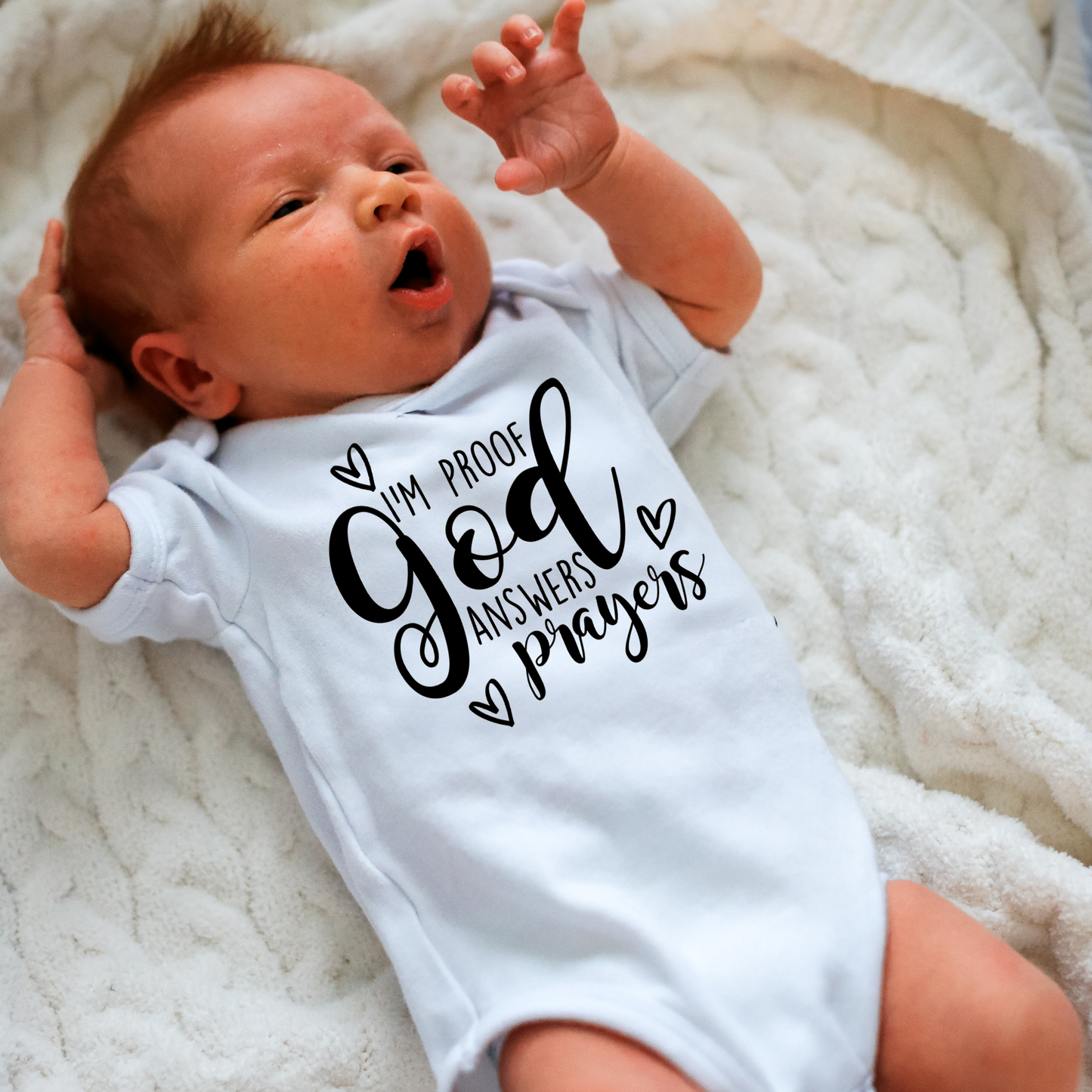 I'm Proof God Answers Prayers - Baby One Piece