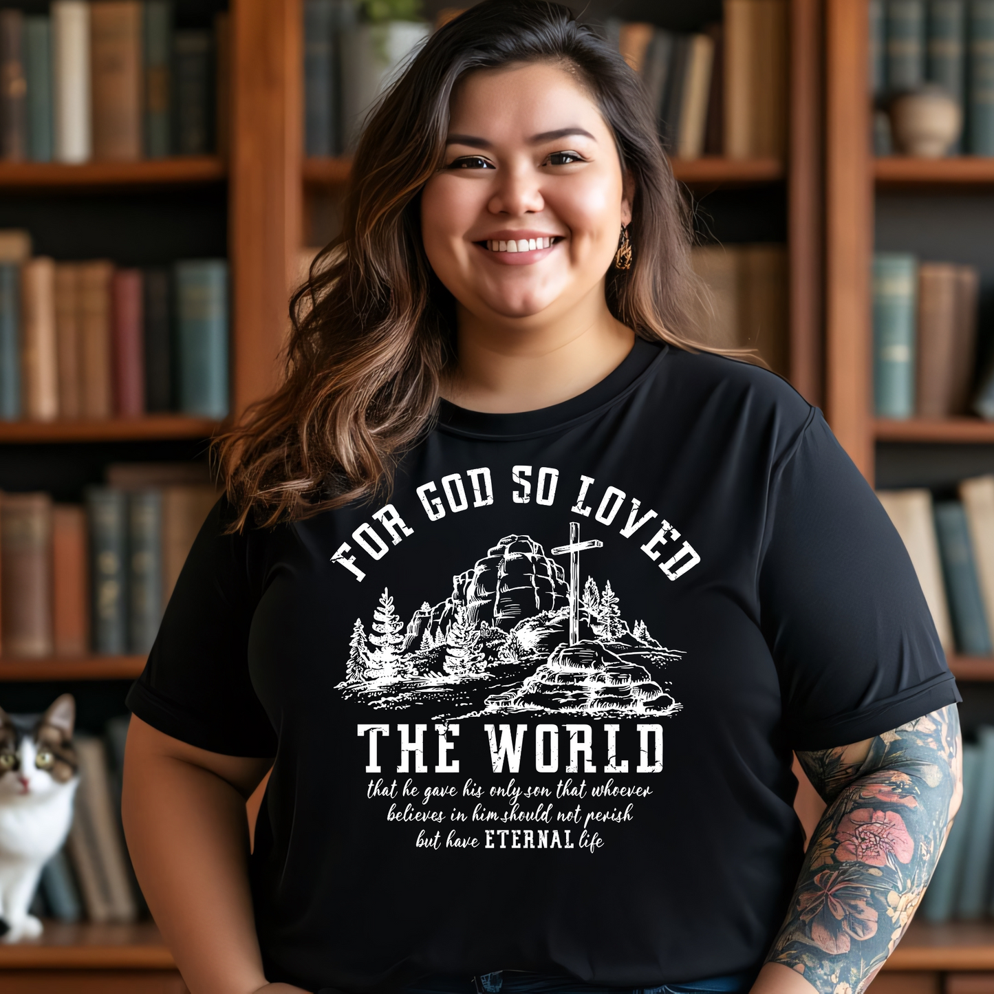 God So Loved the World – Women’s Christian V-Neck T-Shirt