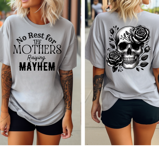 Women's V Neck Shirt -No rest For Moms Mayham   10-24