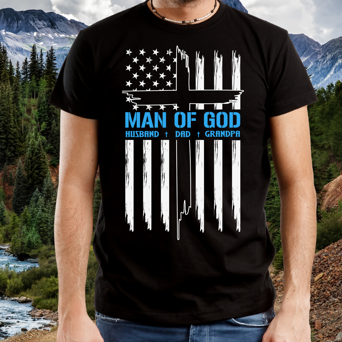 Men's T-Shirt -Man Of God Flag