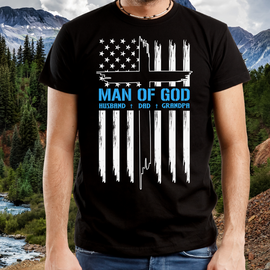 Men's T-Shirt -Man Of God Flag