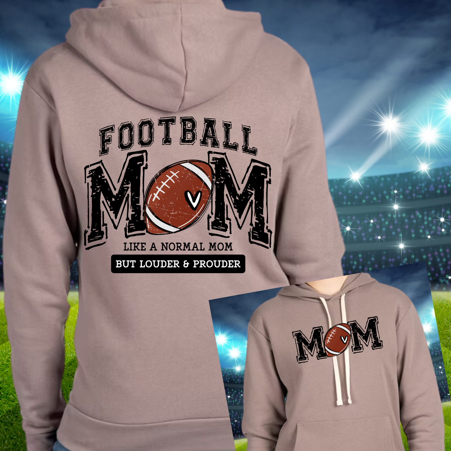 Women's Hoodies - Football Mom like a normal mom