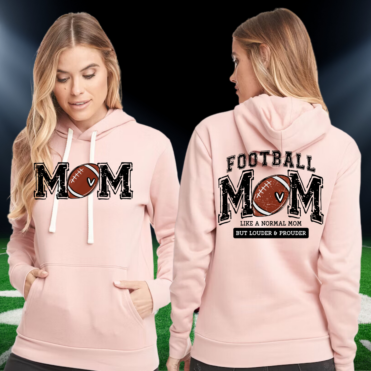 Women's Hoodies - Football Mom like a normal mom