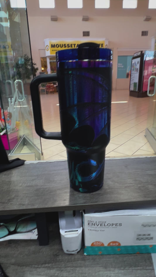 Dragon Engraved Rainbow 40oz Stainless Steel Thirst Quencher Travel Cup Tumblers