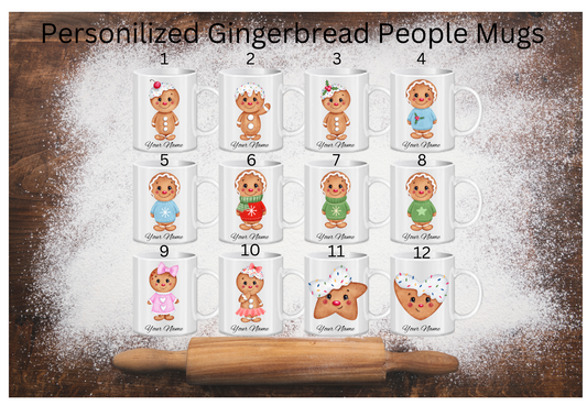 Personilized Gingerbread People 12oz Mugs