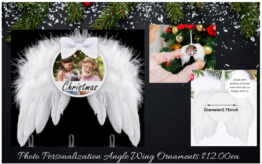 Personalized Photo Angel Wing Ornaments